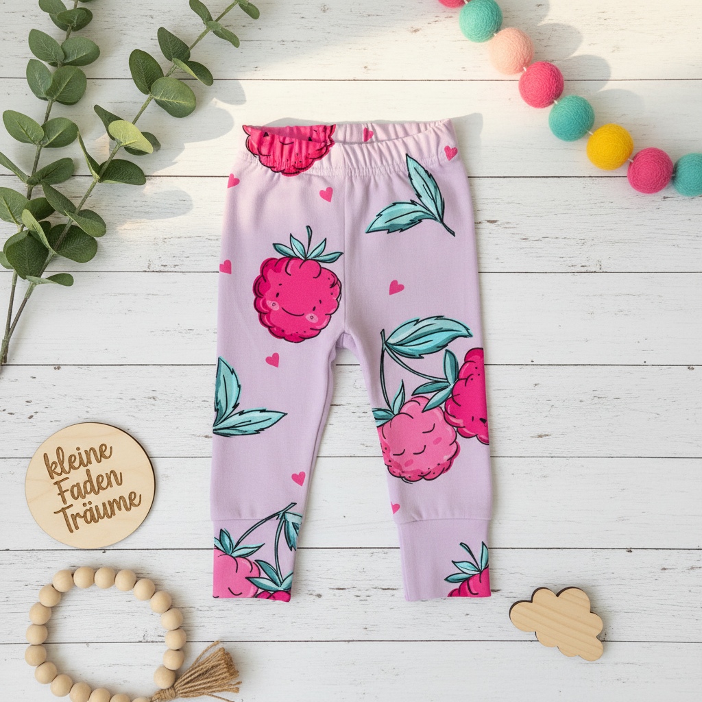 Himbeere Leggings Flatlay