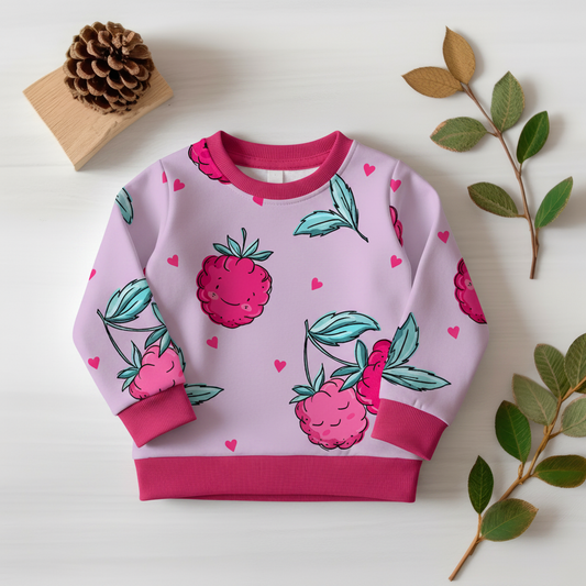 Himbeere Pullover Flatlay