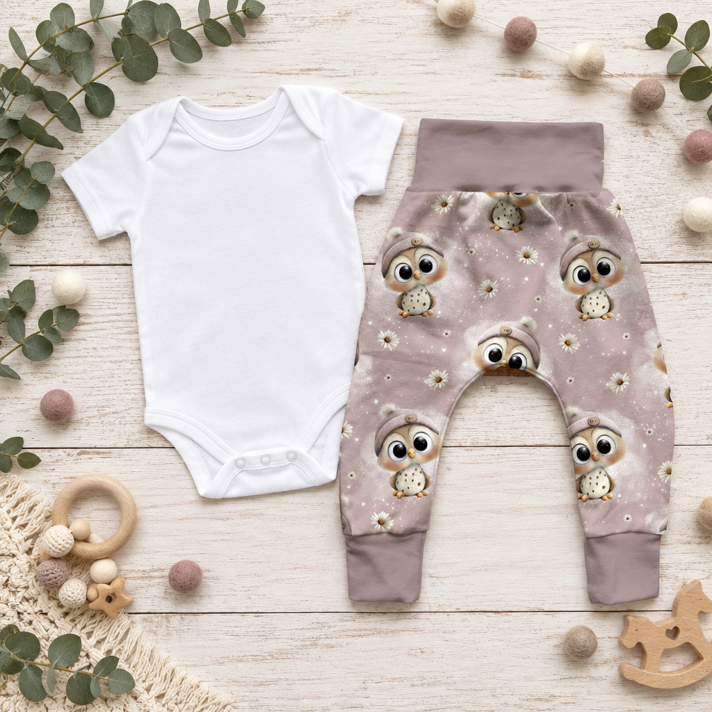 Pumphose Kleine Eulen Flatlay