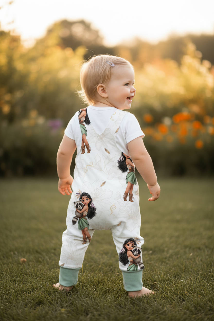 Indianer-Latzhose lang am Baby von hinten