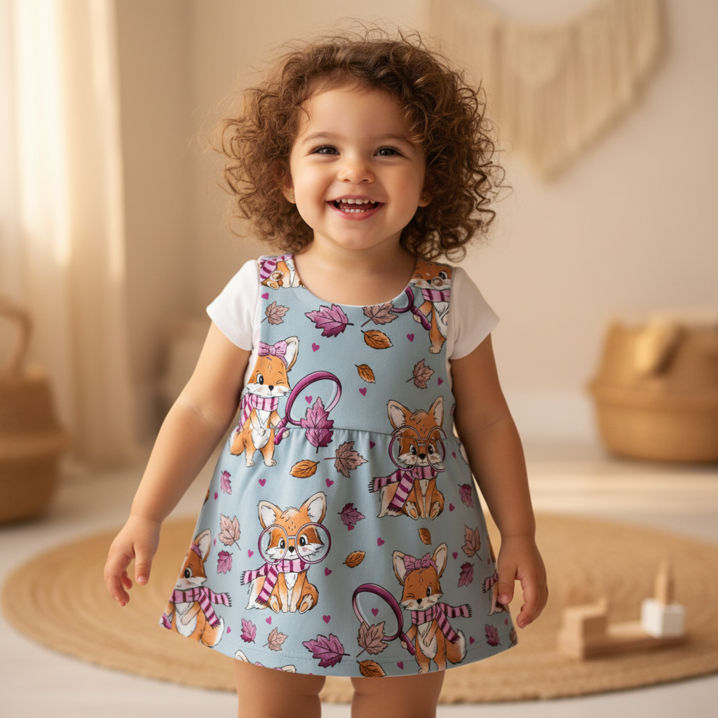 Kind Fuchs Latzkleid