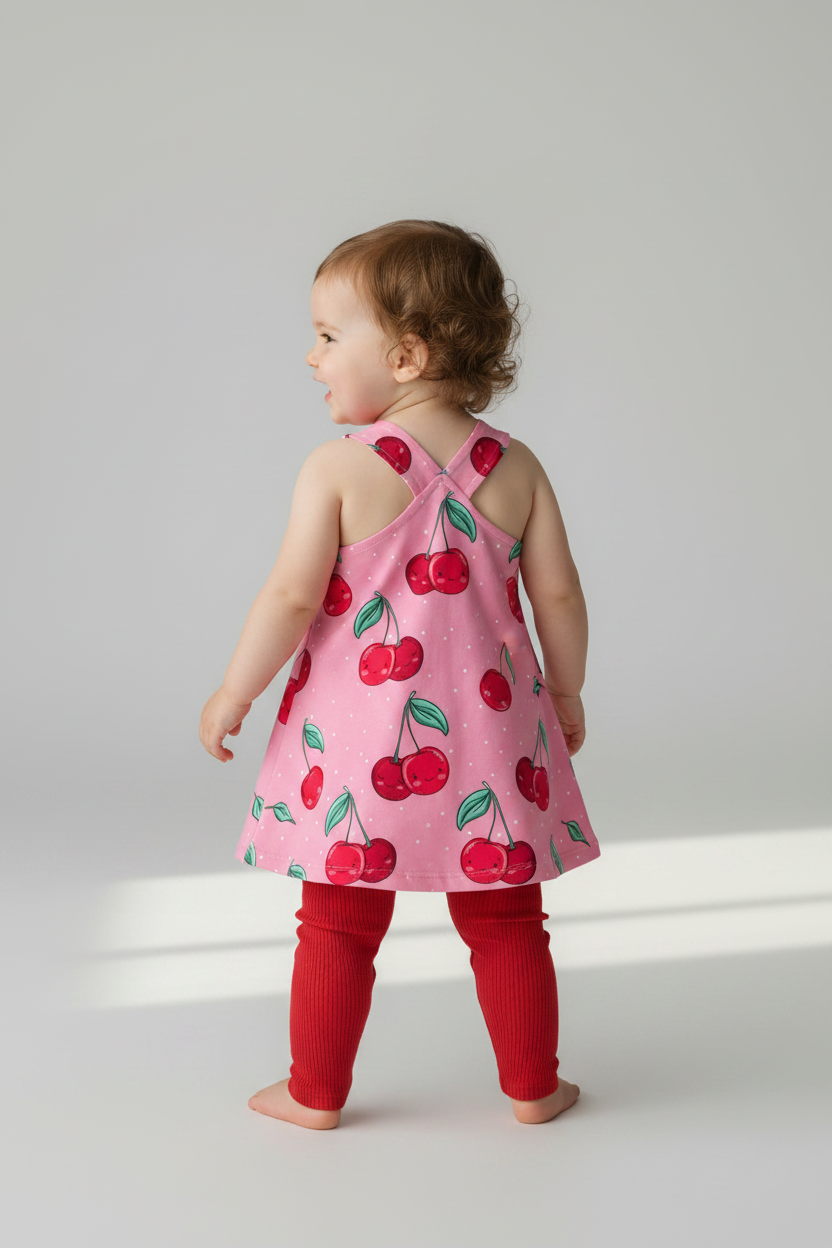 Kirsch Latzkleid von hinten