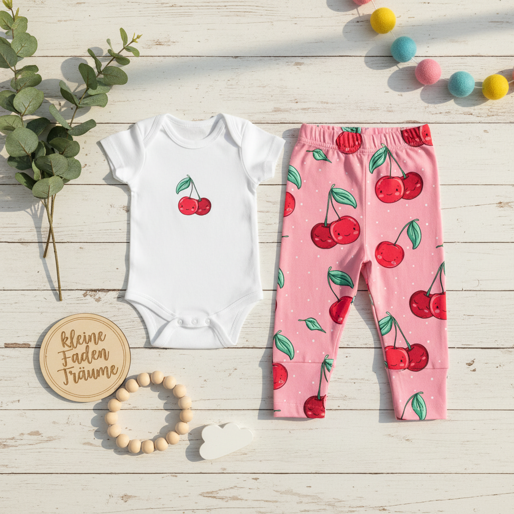 Handmade Leggings Kirsche | Gr. 56-104