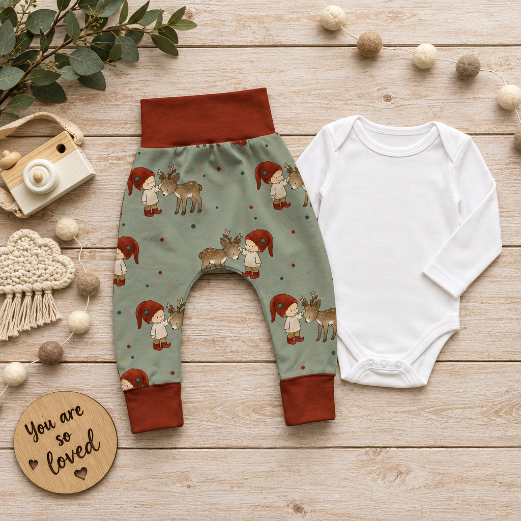 Little Gnome Pumphose + Body Flatlay
