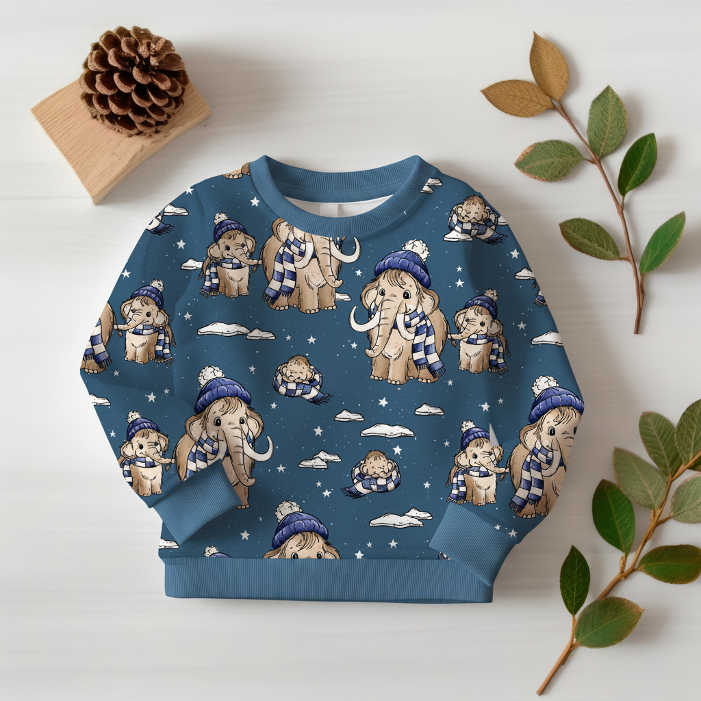 Mammut Pullover Flatlay - hellblaue Bündchen