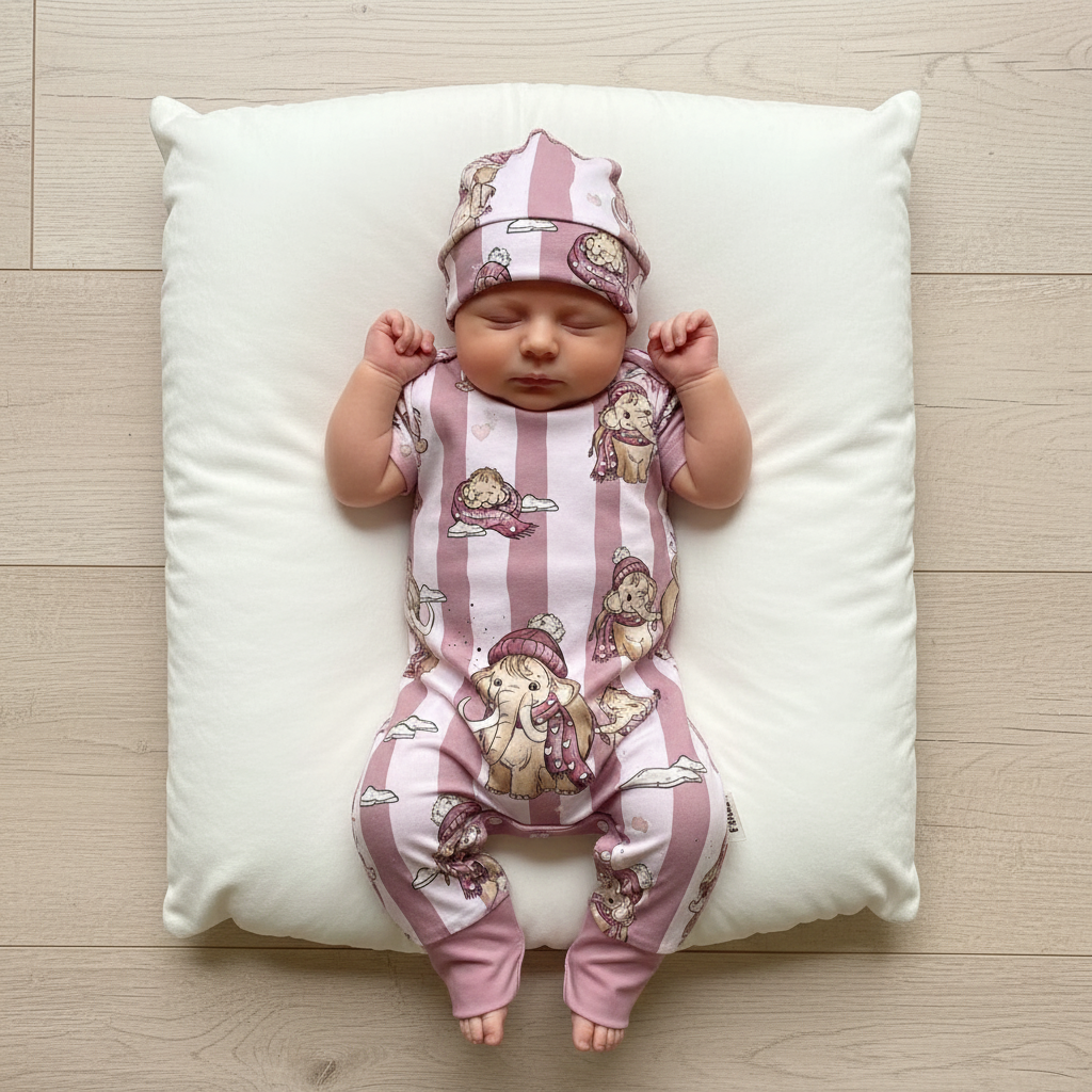 Mammut Strampler Set Baby liegend