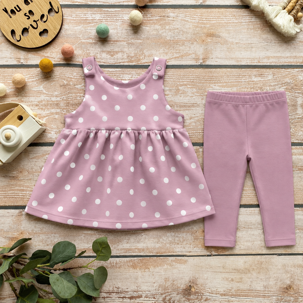 Mauve Dots Set Flatlay