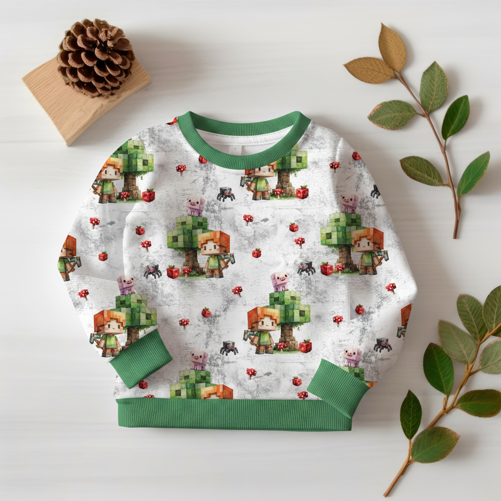 Minecraft-Alex-Pullover mit grünem Bündchen 1:1