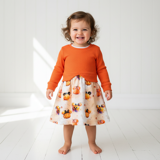 Minnie Kürbis Kleid orange Tragebilder