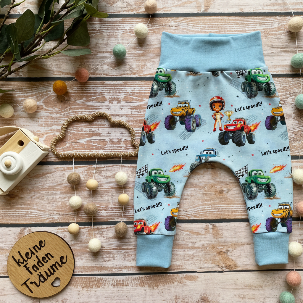 Monster Trucks Flatlay blau