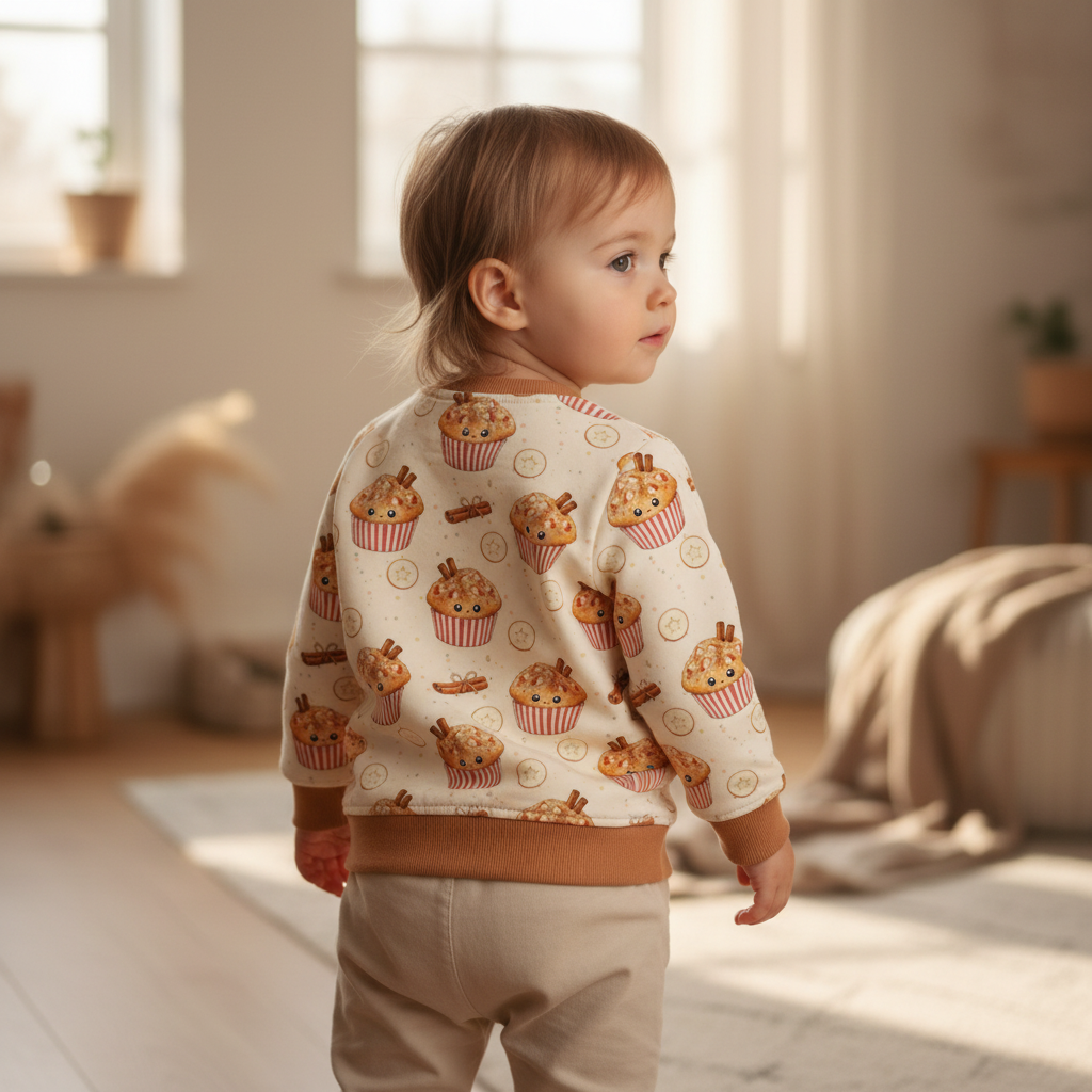 Muffin Pullover - Caramel Bündchen hinten