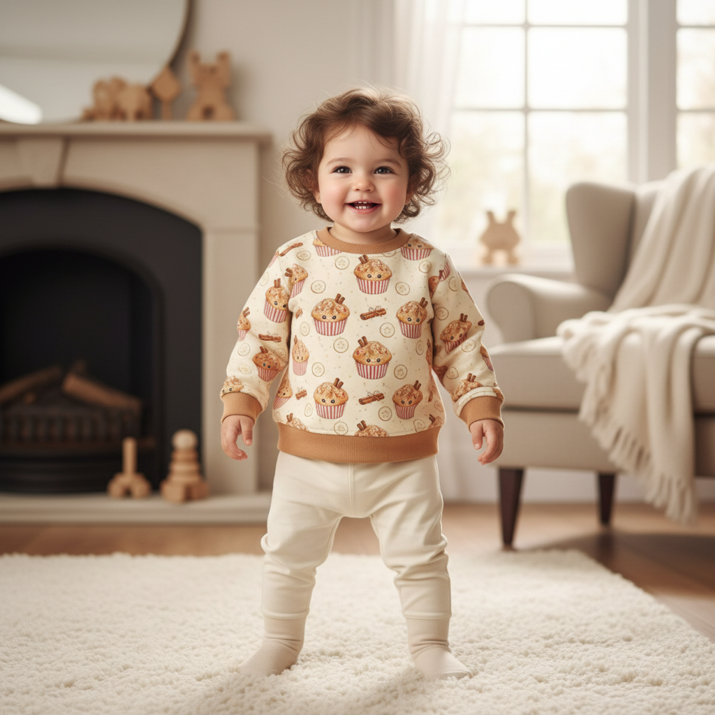 Muffin Pullover - Caramel Bündchen vorne