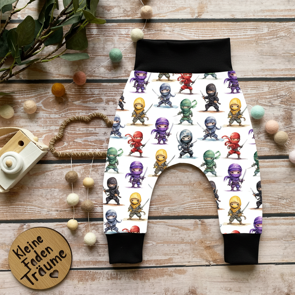 Ninjas Flatlay schwarz