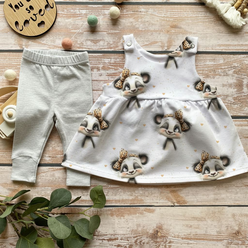 Panda Queen Flatlay Set gefaltet