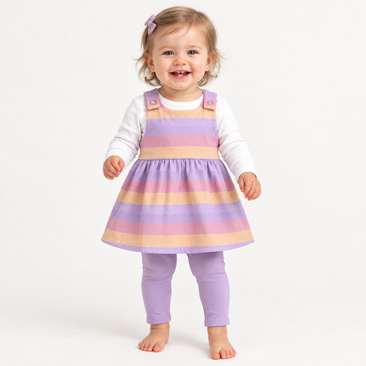 Pastel Stripes Latzkleid Mädchen