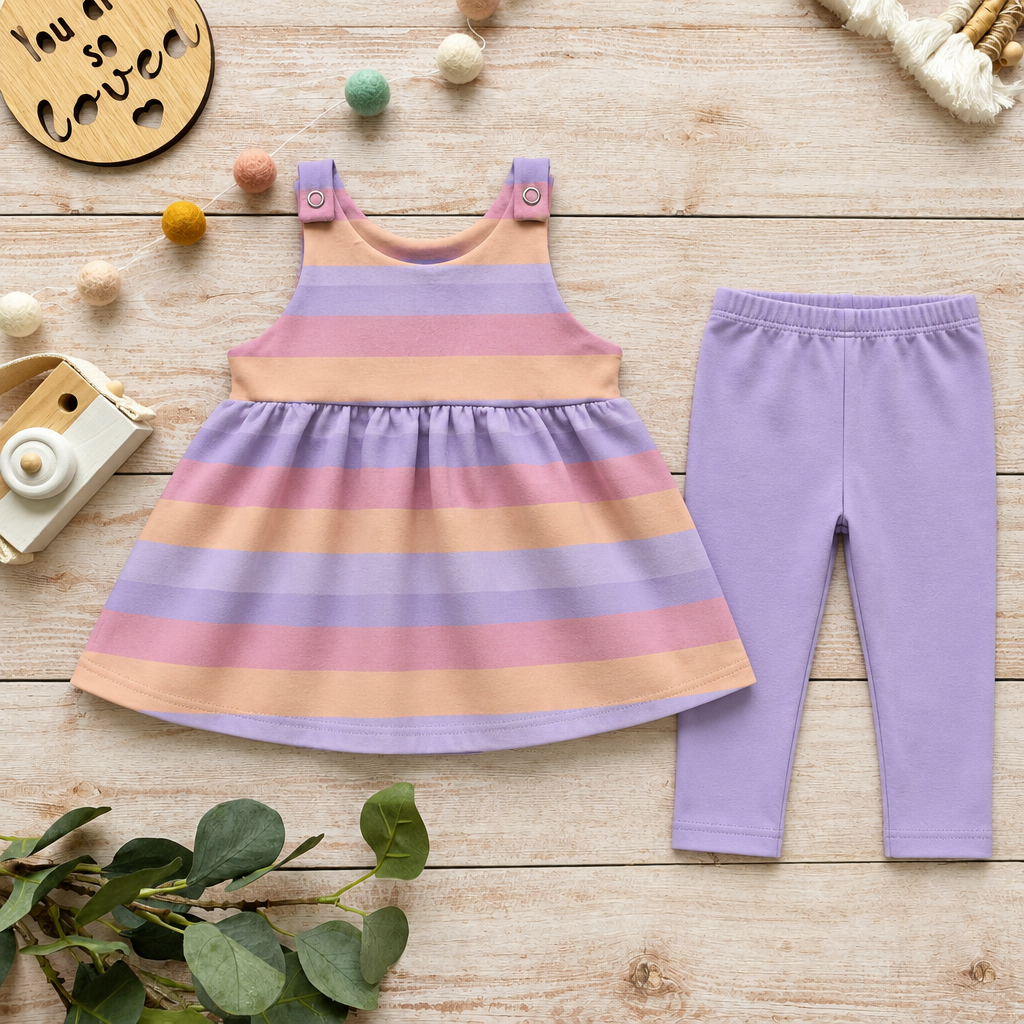 Pastel Stripes Set Flatlay