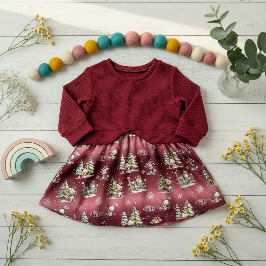 Pulloverkleid Hello Winter Beere