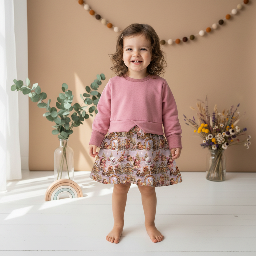 Pulloverkleid Weihnachten Altrosa