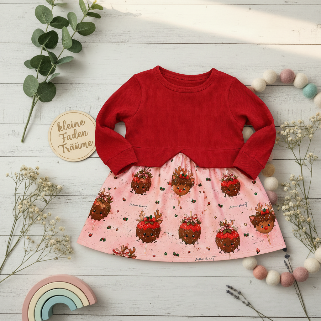 Rentier Kleid Flatlay neue Hintergrund