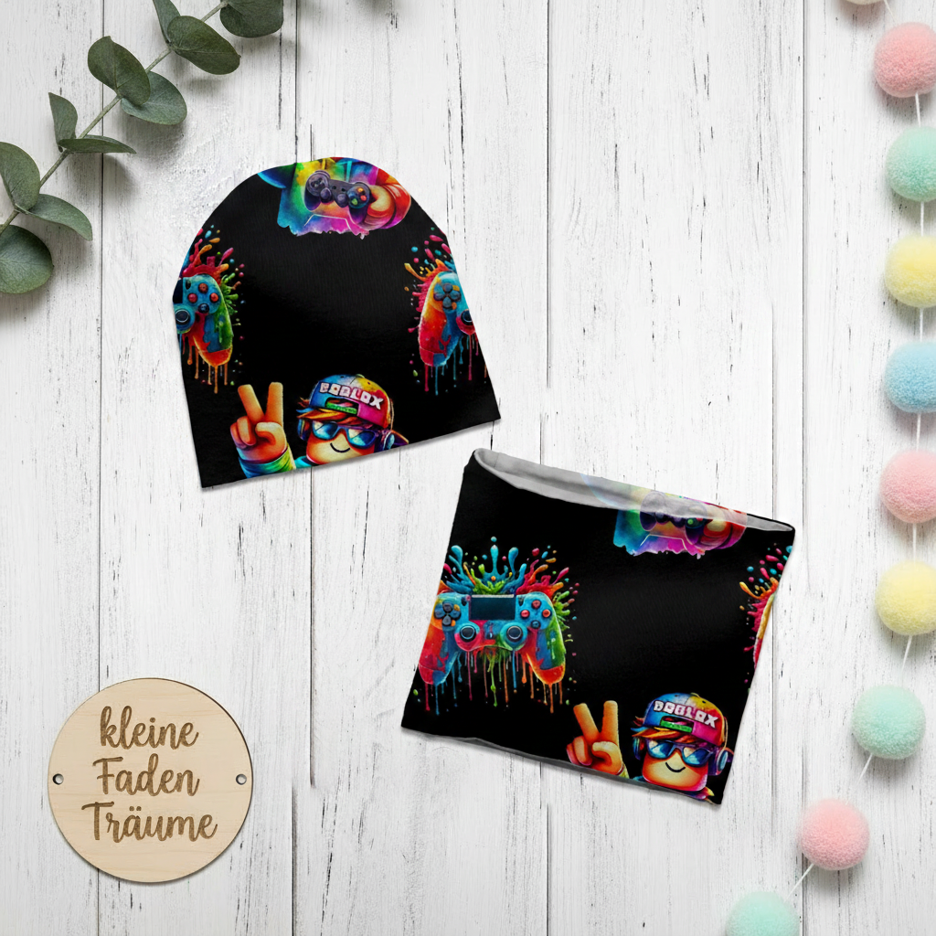 Roblox Set Flatlay Holzhintergrund