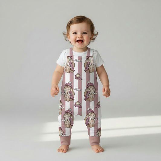 Rosa Mammut Latzhose Baby