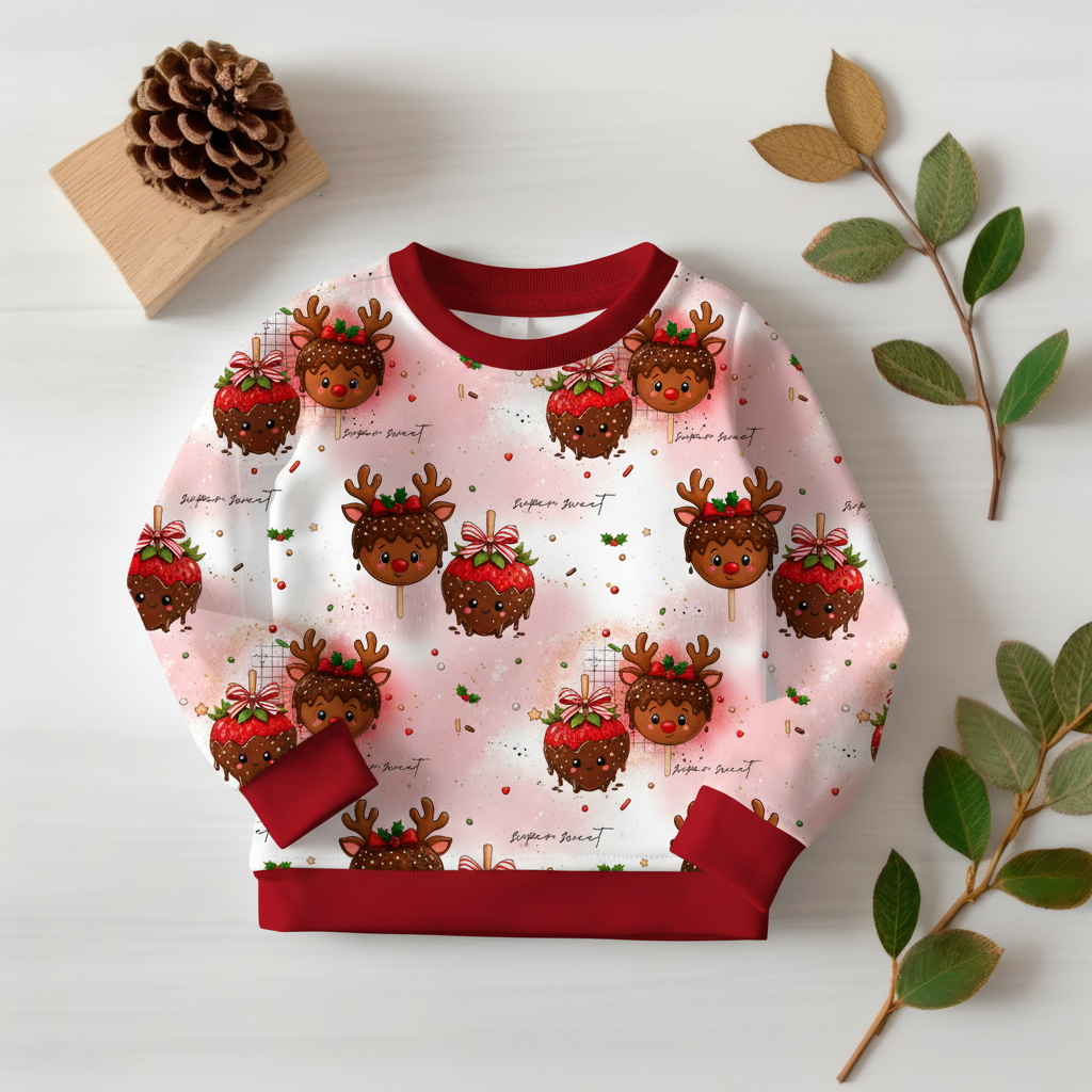 Super Sweet Rentier-Pullover mit rotem Bündchen 1:1