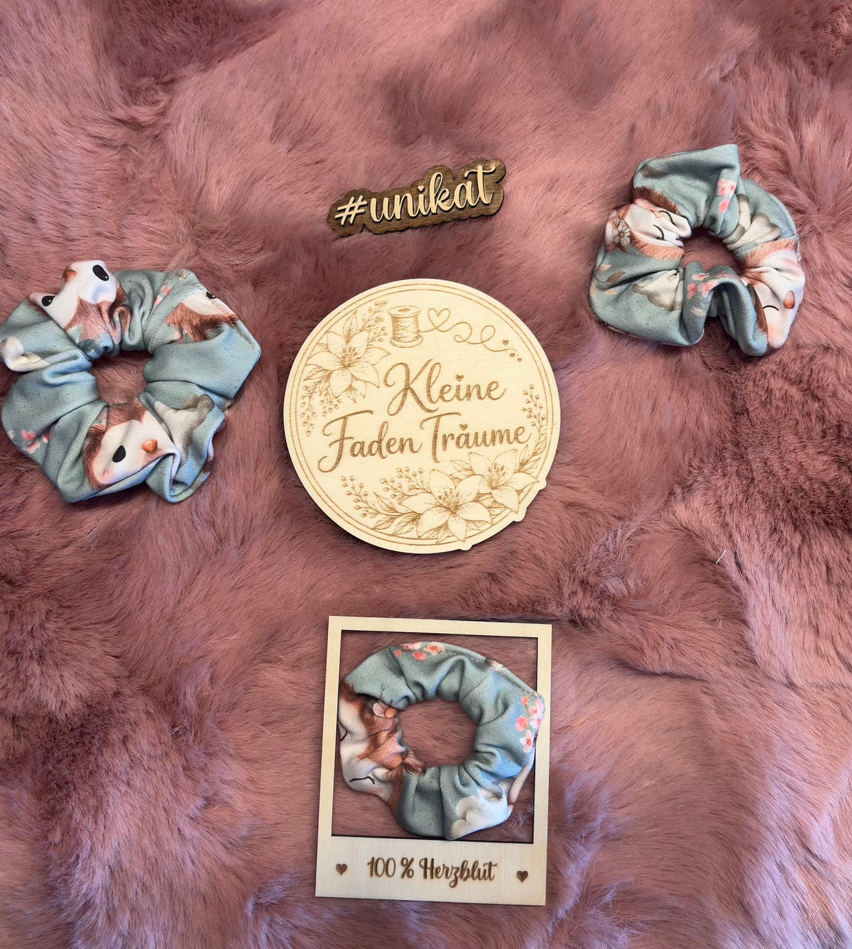 Handmade Scrunchie „Eulen“ – 3 Größen