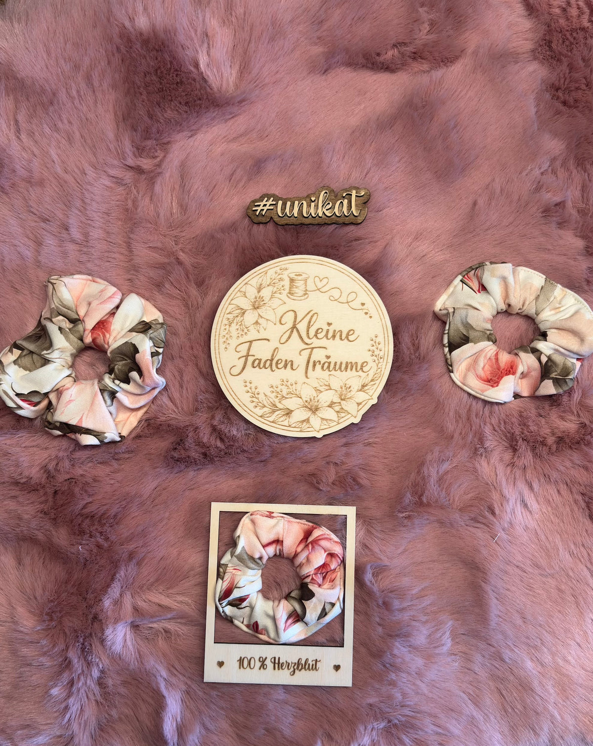 Handmade Scrunchie „Rosenzauber“ – 3 Größen