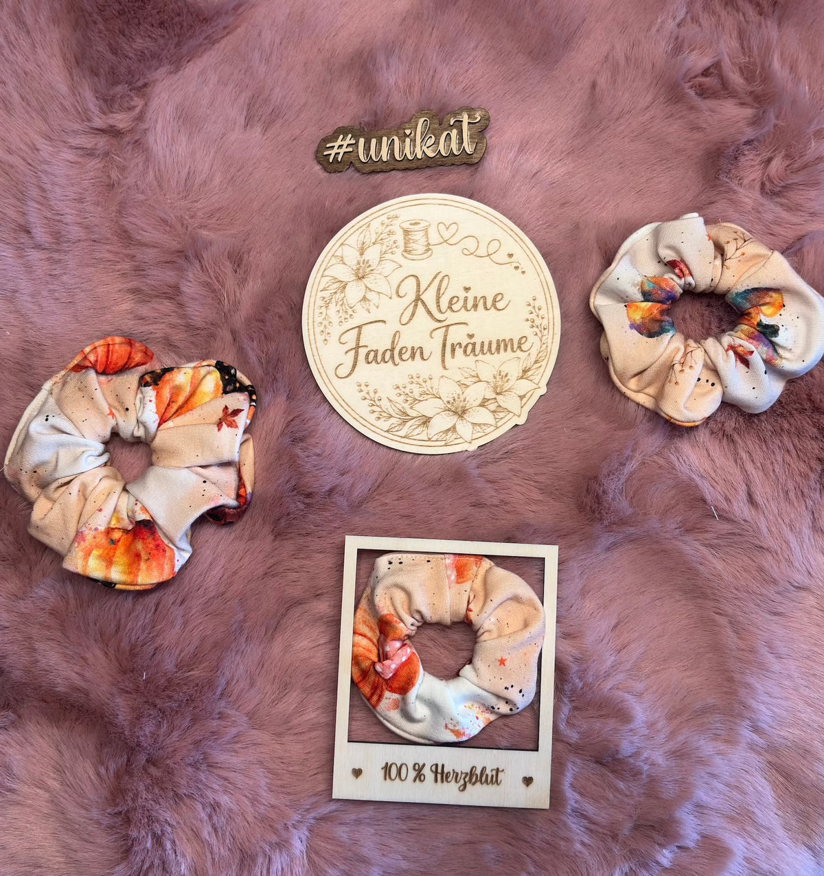 Handmade Scrunchie „Herbstzauber“ – 3 Größen