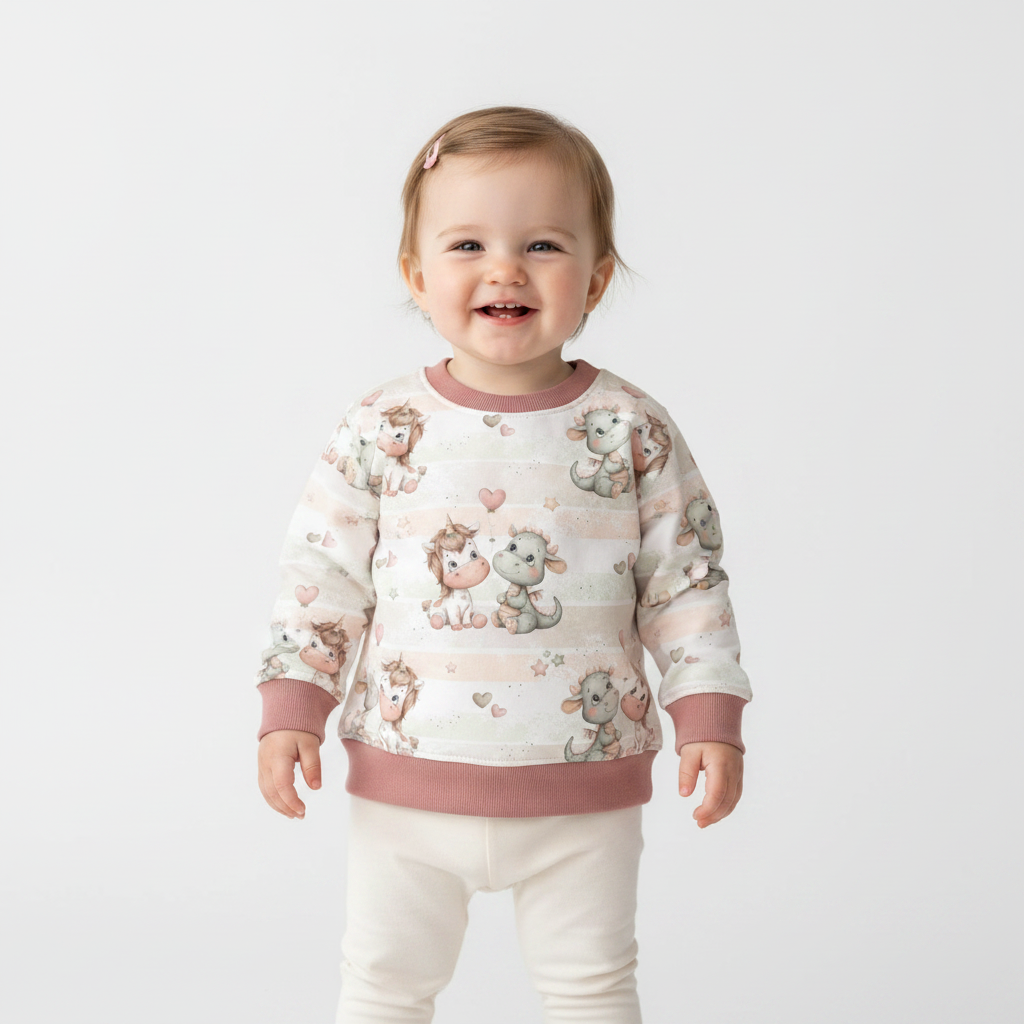Unicorn & Dragon Pullover Altrosa Mädchen