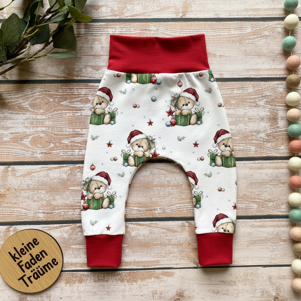 Weihnachtsbär Flatlay rot