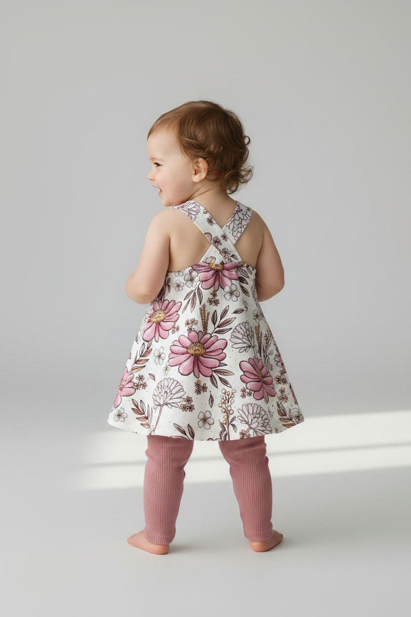 Wildblumen Latzkleid von hinten neu