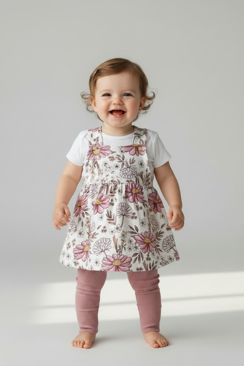 Wildblumen Latzkleid von vorne