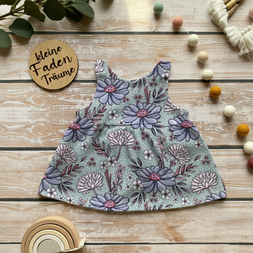 Wildblumen Salbei Latzkleid Flatlay 1:1