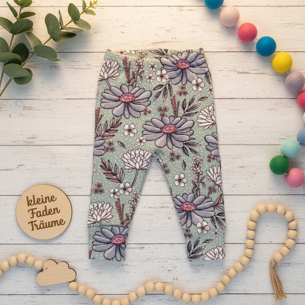 Wildblumen Salbei Leggings Flatlay