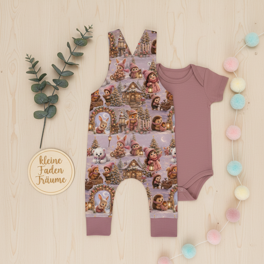 Winter Wonderland Latzhose + Body Set