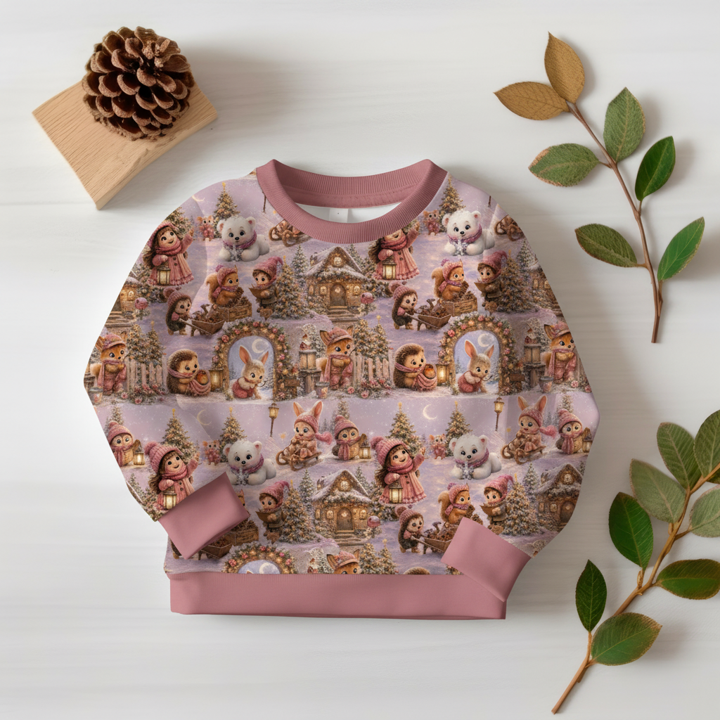 Winterdorf Pullover Flatlay altrosa