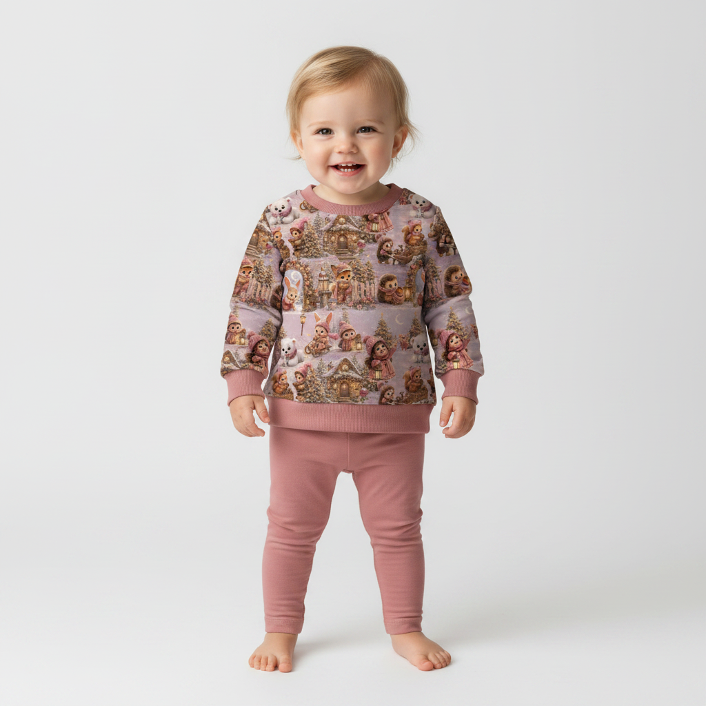 Winterdorf Pullover Mädchen altrosa Leggings